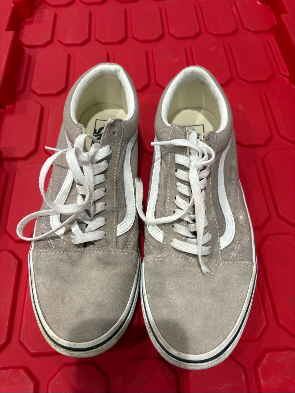 Vans Men's Suede Sneakers in Taupe and White